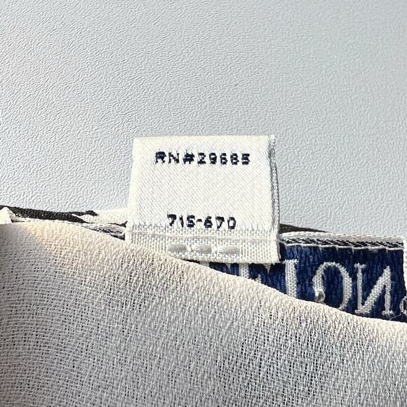 Pendleton Silk Secretary Black & White Blouse Houndstooth Tie Neck Office Sz 6 - Picture 13 of 16